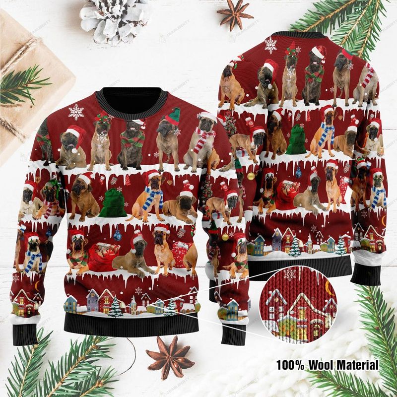 New 2021 Bullmastiff Ugly Christmas Sweater