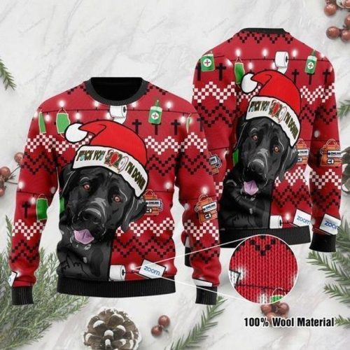 New 2021 Black Labrador Retriever Dog 2020 Im Done Ugly Christmas Sweater