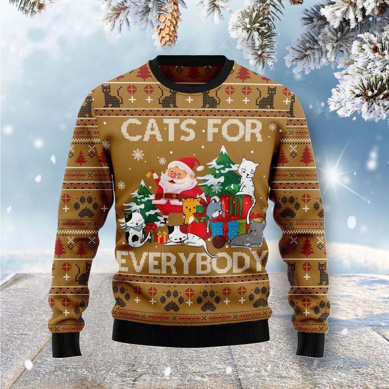 New 2021 Cats For Everybody Ugly Christmas Sweater