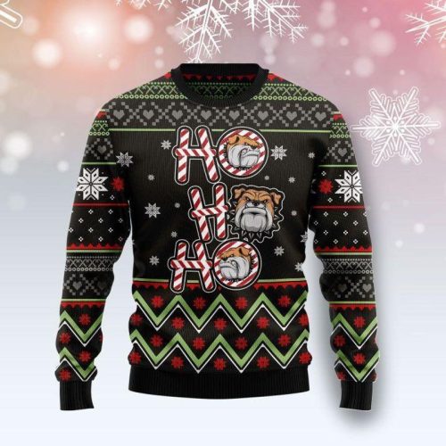 New 2021 Bulldog Ho Ho Ho Ugly Christmas Sweater
