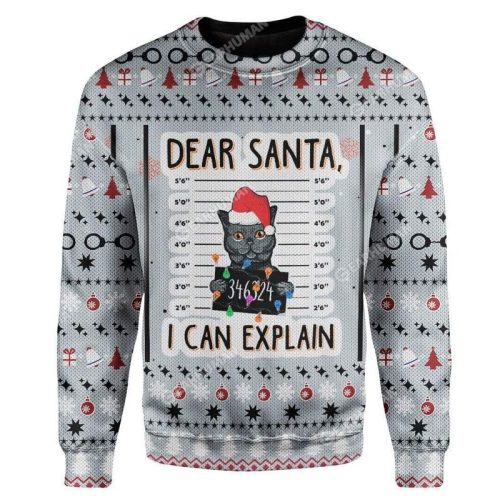 New 2021 Cat Can Explain Ugly Christmas Sweater