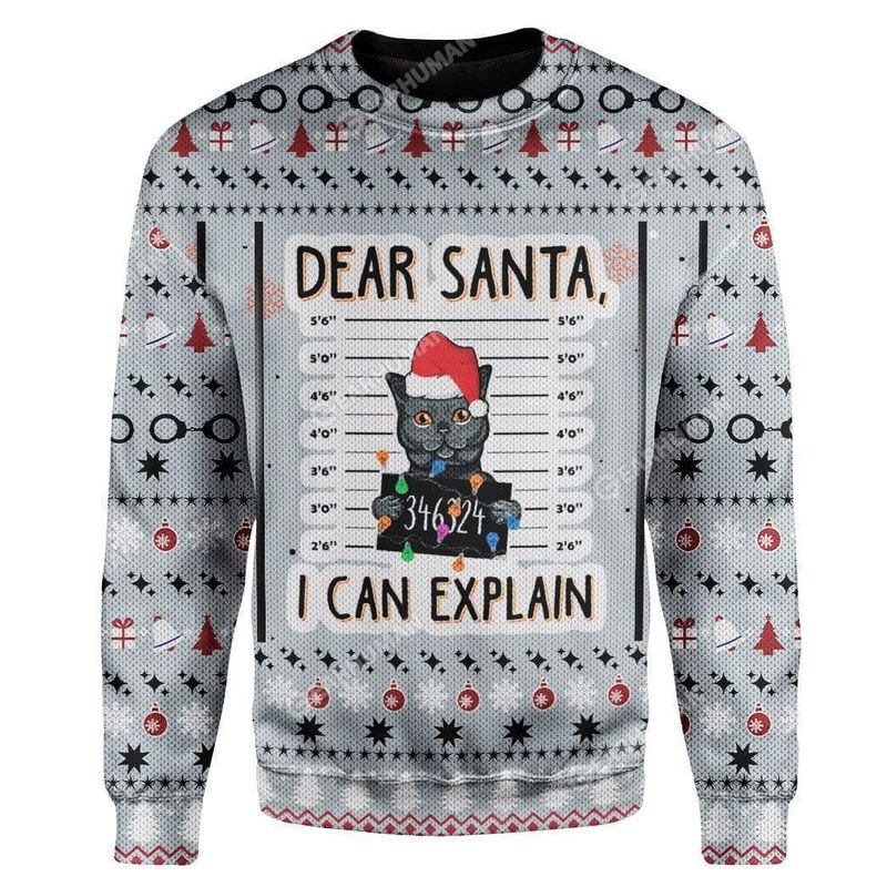 New 2021 Cat Can Explain Ugly Christmas Sweater