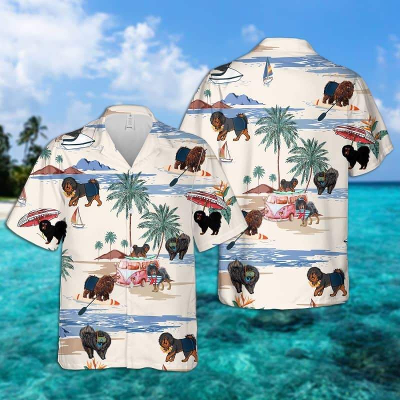 Tibetan Mastiff Summer Beach Hawaiian Shirt