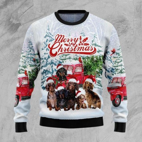 New 2021 Dachshund Merry Ugly Christmas Sweater