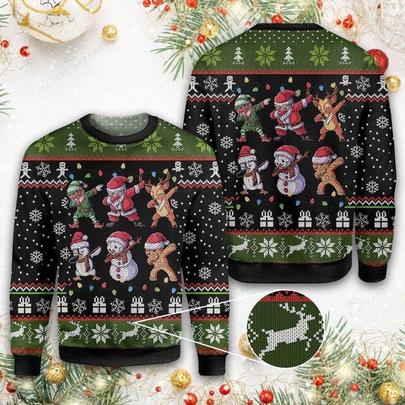 New 2021 Christmas Character Dabbing Ugly Christmas Sweater