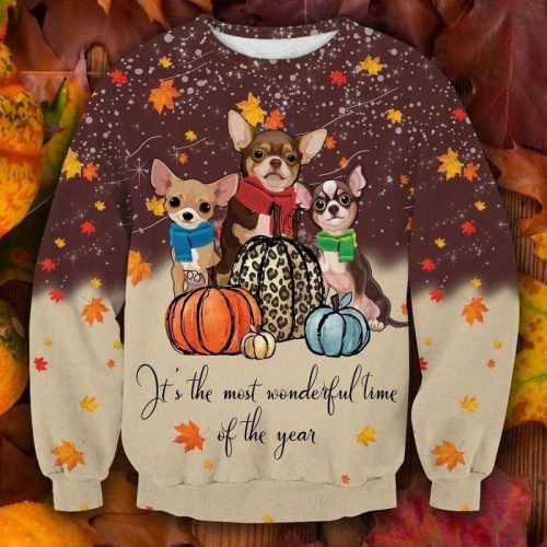 New 2021 Cute Chihuahua Thanksgiving Ugly Christmas Sweater