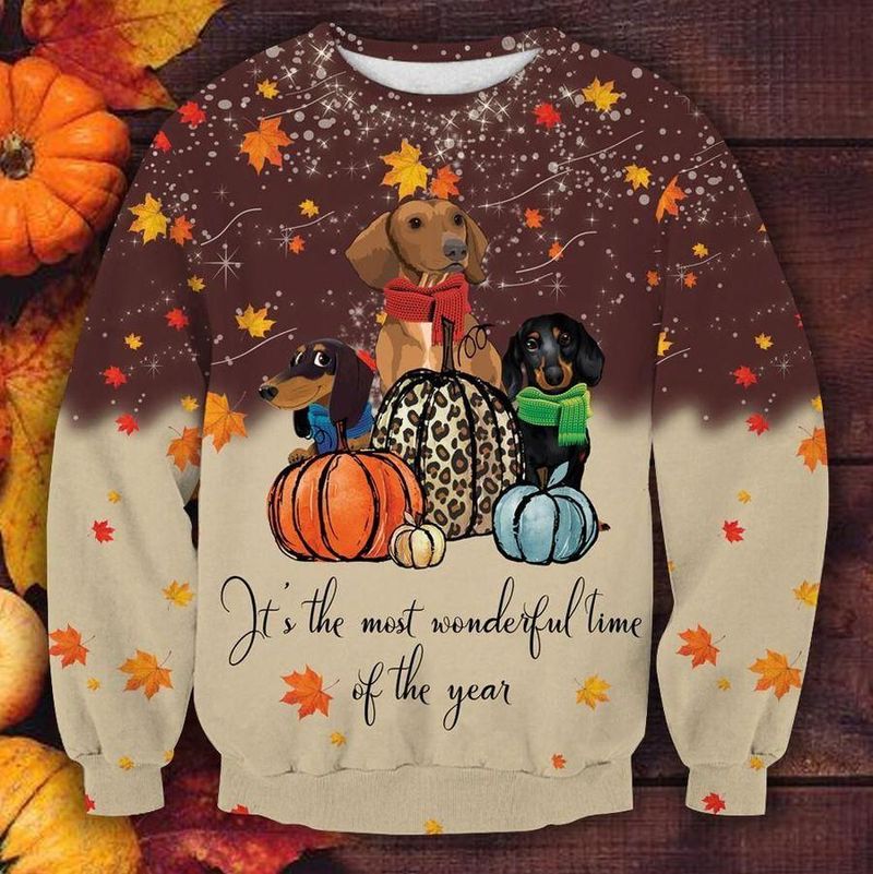 New 2021 Cute Dachsund Thanksgiving Ugly Christmas Sweater