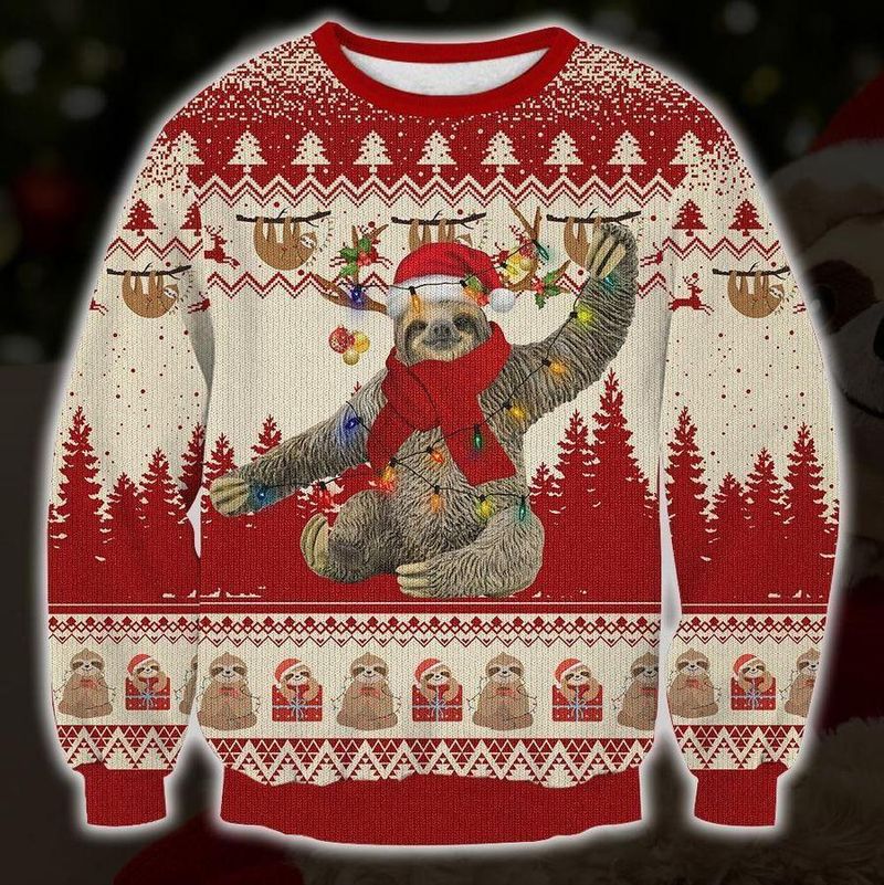 New 2021 Cute Sloth Ugly Christmas Sweater