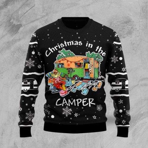 New 2021 Christmas In The Camper Ugly Christmas Sweater