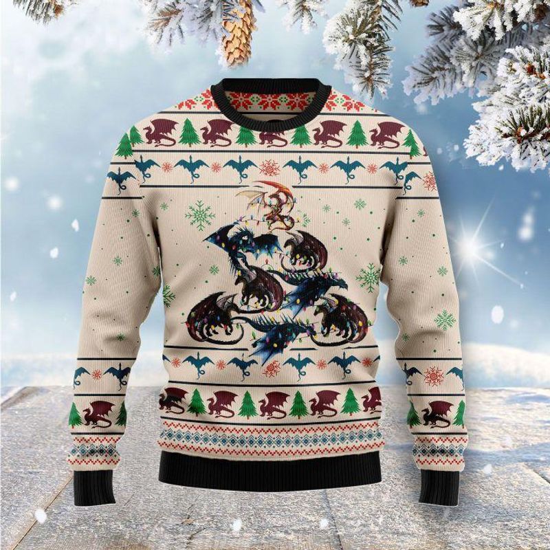 New 2021 Dragon Tree Ugly Christmas Sweater