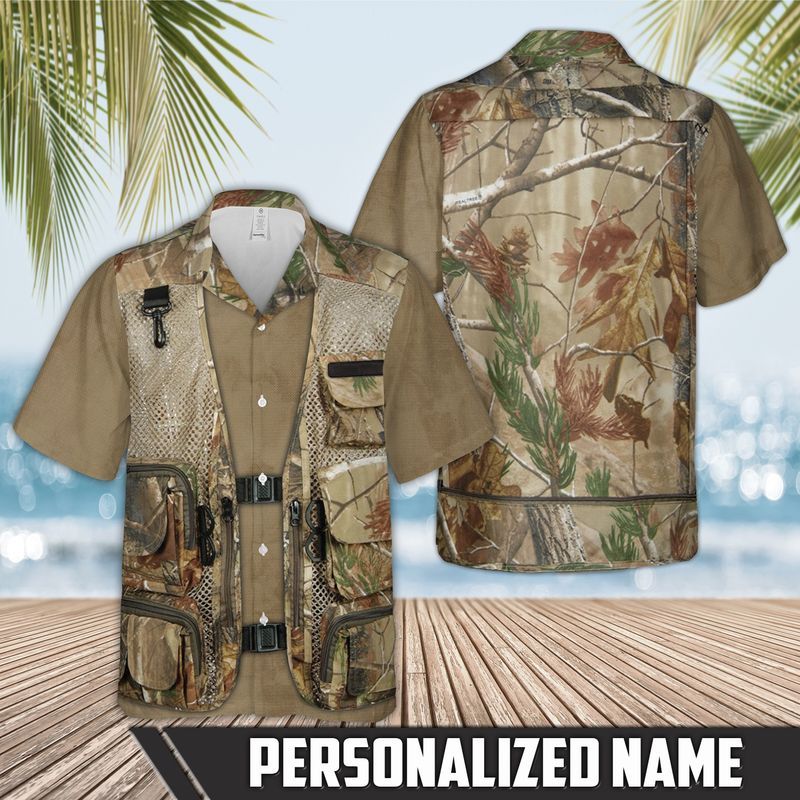 Personalized Hunting Tactical Camo Vest Hawaiian Shirt