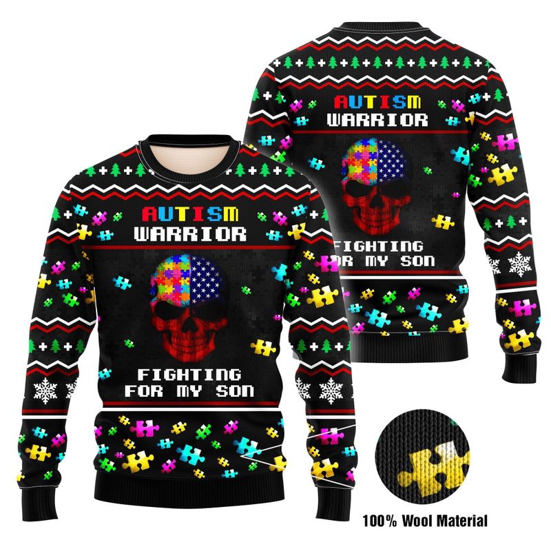New 2021 Fighting For My Son Ugly Christmas Sweater