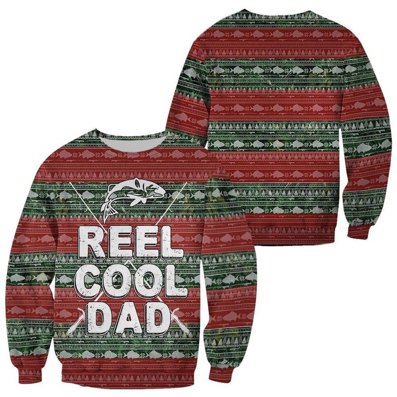 New 2021 Fishing Reel Cool Dad Ugly Christmas Sweater