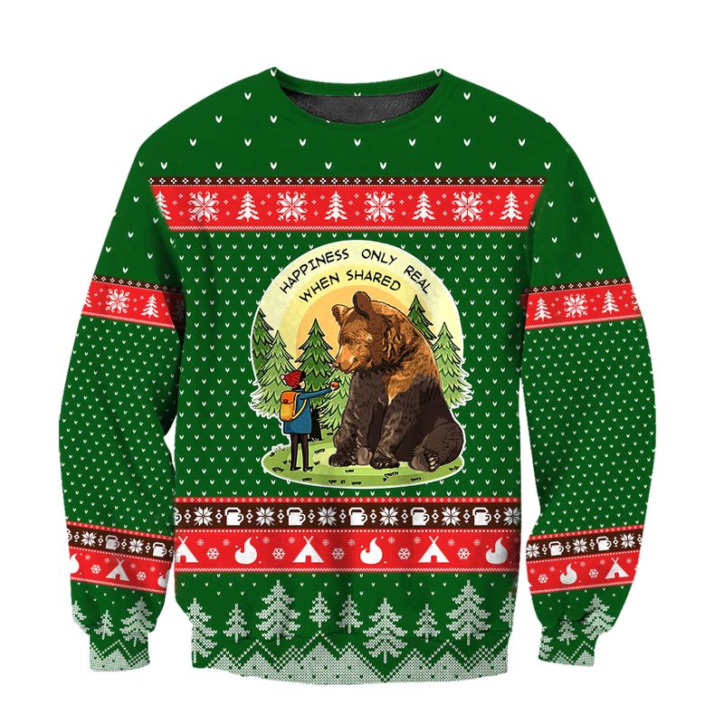 New 2021 Go Camping Play With Bear Ugly Christmas Sweater