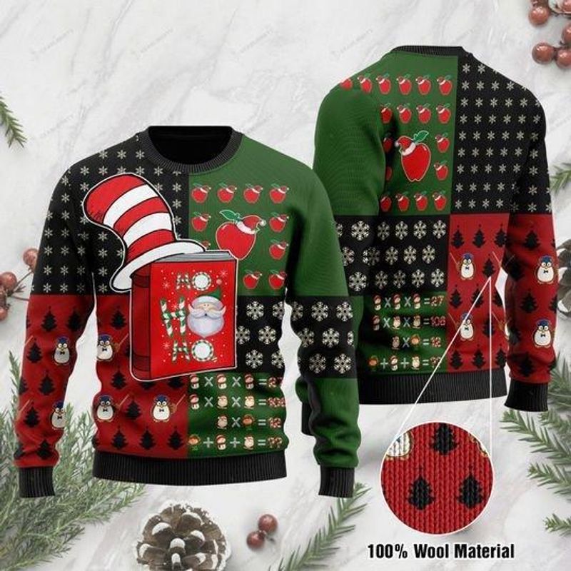 New 2021 Ho Ho Ho Teacher Ugly Christmas Sweater