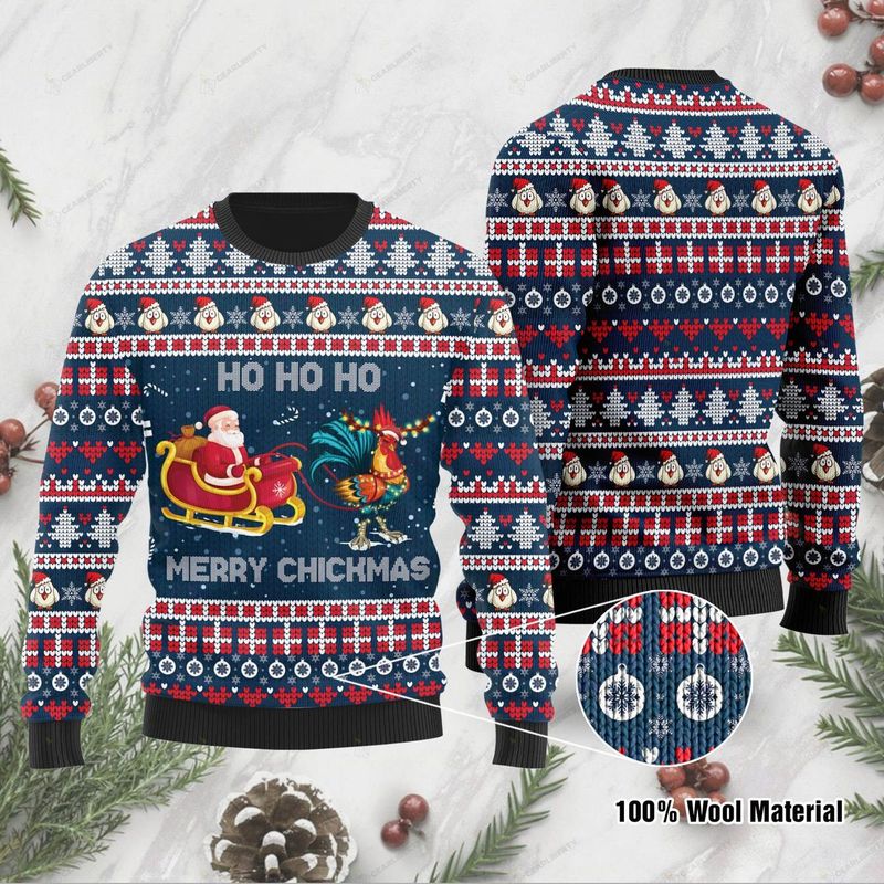 New 2021 Ho Ho Ho Mery Chickmas Ugly Christmas Sweater