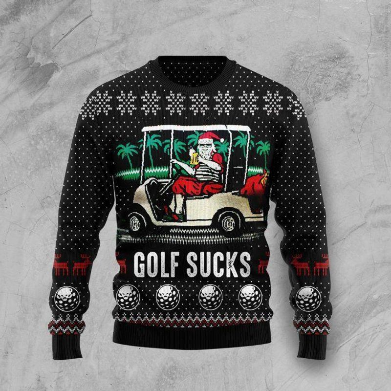 New 2021 Golf Sucks Ugly Christmas Sweater