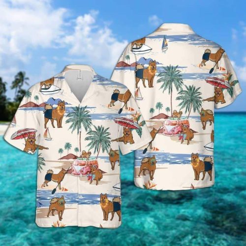Finnish Spitz Summer Beach Hawaiian Shirt