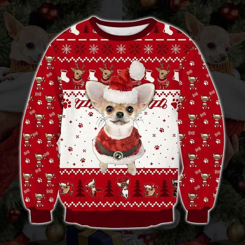 New 2021 Holiday Chihuahua Ugly Christmas Sweater
