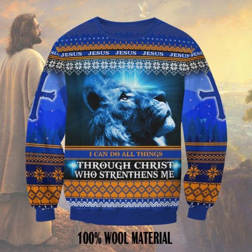 New 2021 I Can Do All Things Through Christ Ugly Christmas Sweater