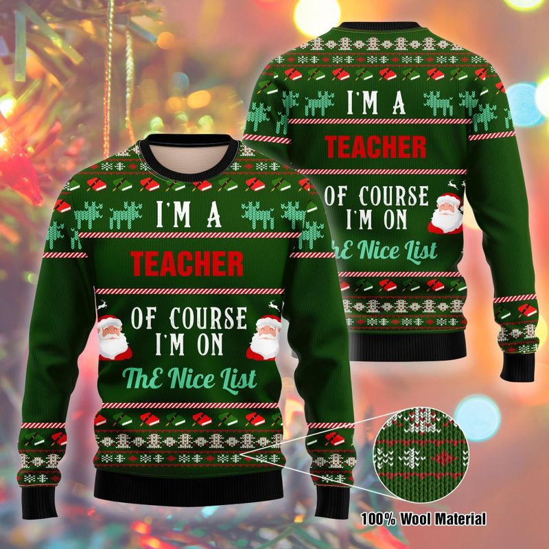 New 2021 I Am A Teacher Ugly Christmas Sweater