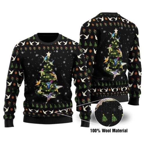 New 2021 Humming Bird Tree Ugly Christmas Sweater
