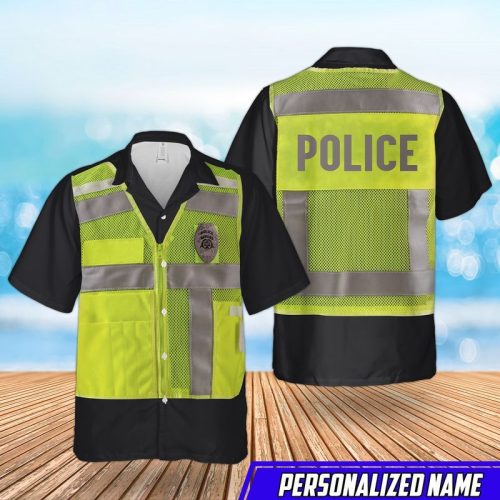 Personalized Us Police High Visibility Identification Vest Hawaiian Shirt