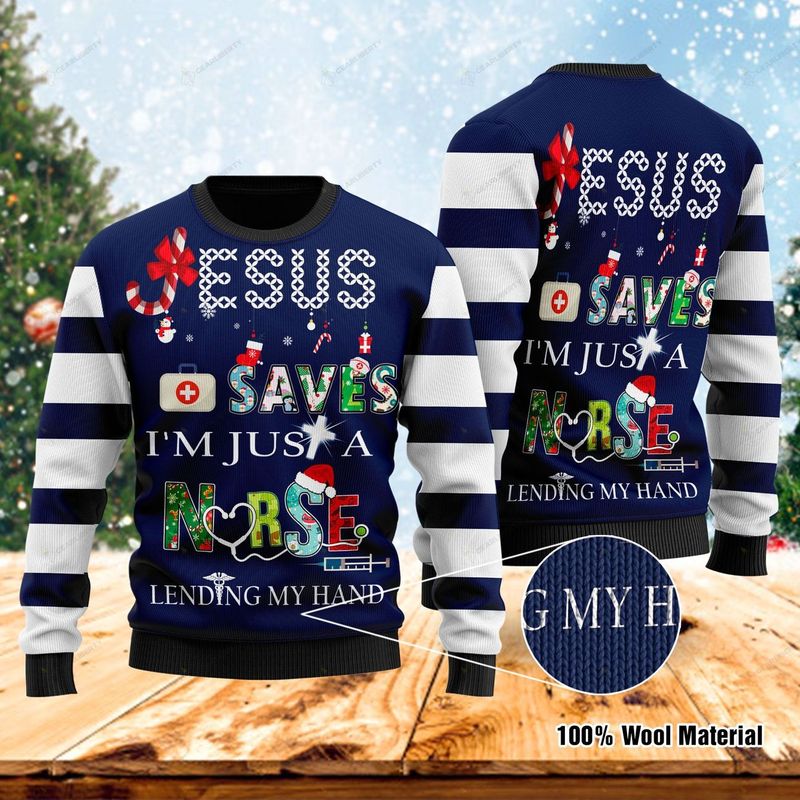 New 2021 Jesus Saves Ugly Christmas Sweater