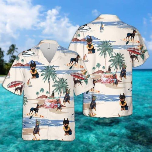 Manchester Terrier Summer Beach Hawaiian Shirt