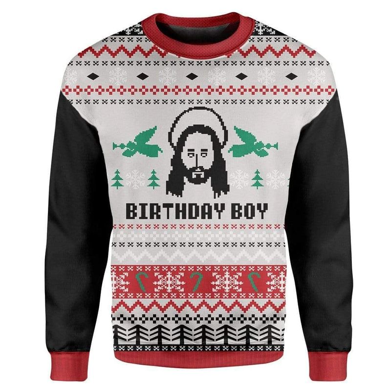 New 2021 Jesuss Birthday Ugly Christmas Sweater