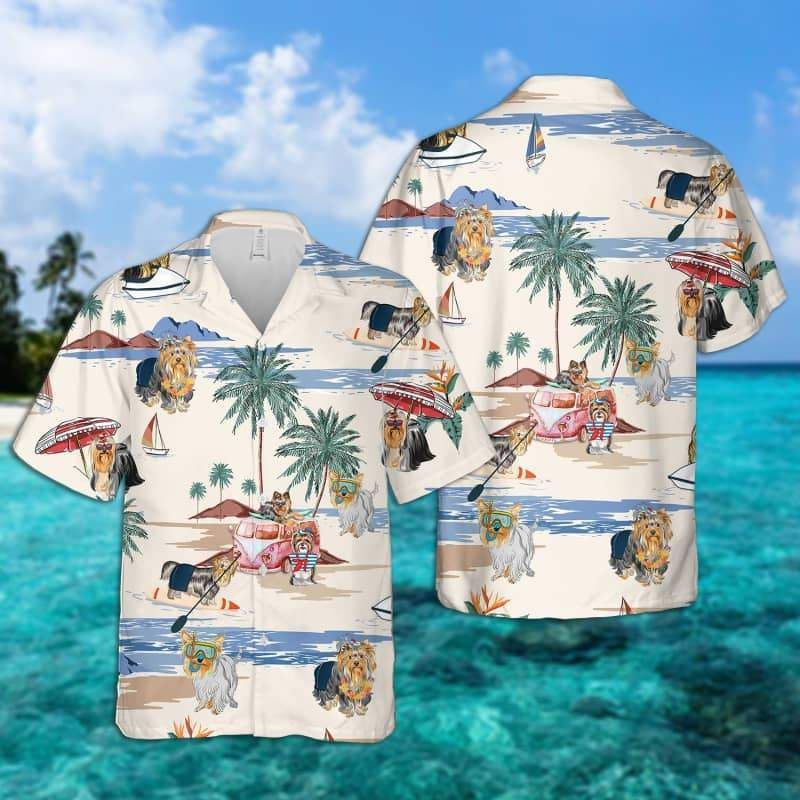 Silky Terrier Summer Beach Hawaiian Shirt