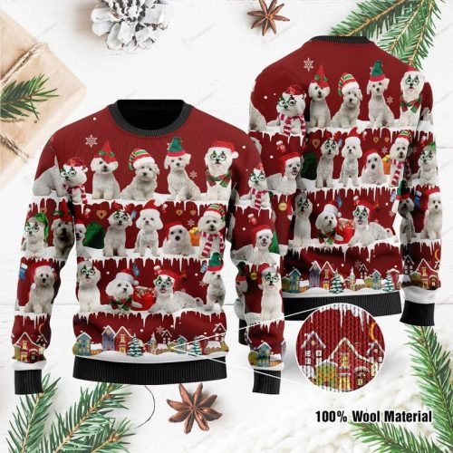 New 2021 Maltese Ugly Christmas Sweater