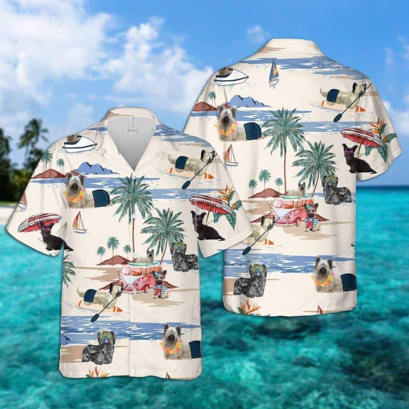 Skye Terrier Summer Beach Hawaiian Shirt