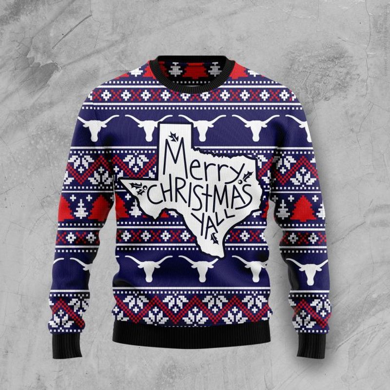New 2021 Merry Christmas Yall Ugly Christmas Sweater