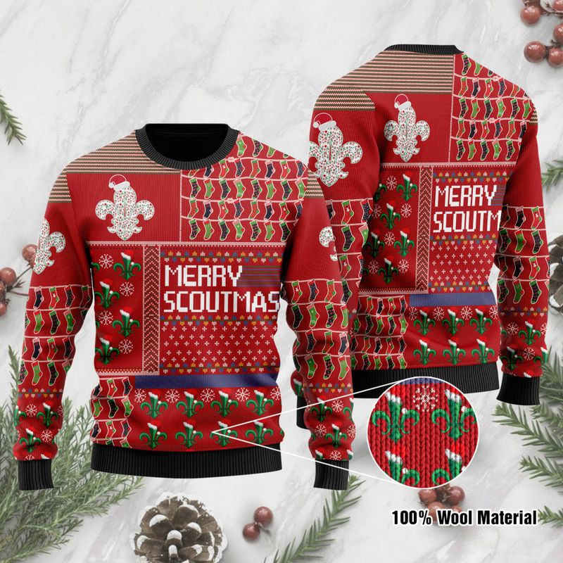 New 2021 Merry Scoutmas Ugly Christmas Sweater