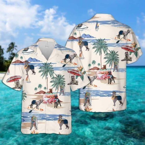 Irish Wolfhound Summer Beach Hawaiian Shirt