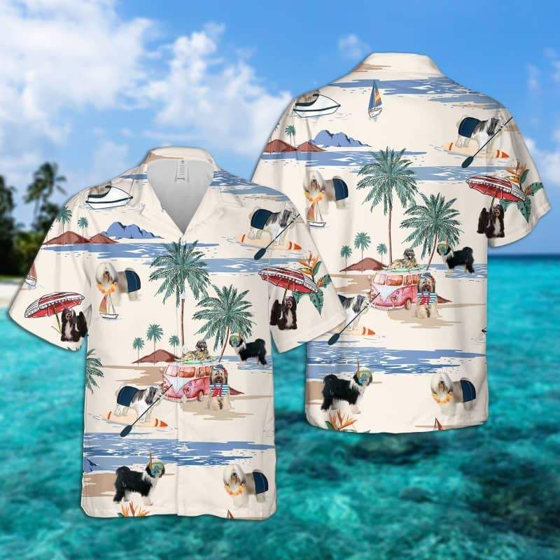 Tibetan Terrier Summer Beach Hawaiian Shirt