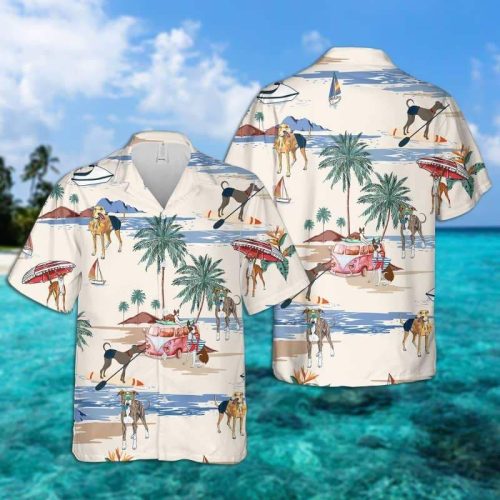 Italian Greyhound Summer Beach Hawaiian Shirt