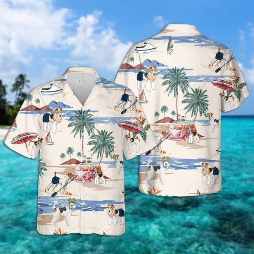 Wire Fox Terrier Summer Beach Hawaiian Shirt