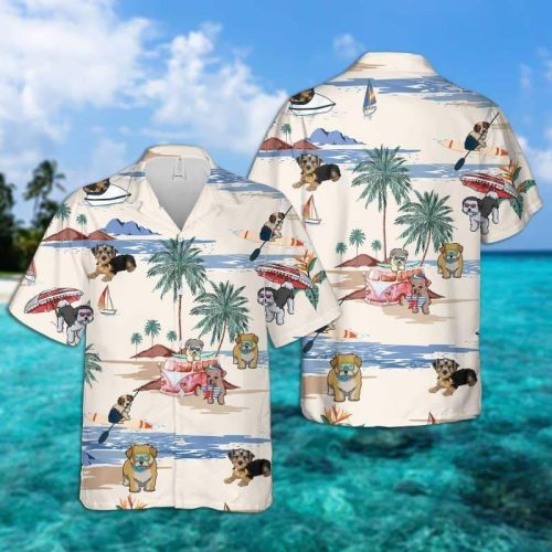 Morkie Summer Beach Hawaiian Shirt