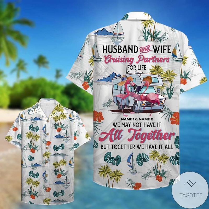 Personalized Cruising Partners Husband And Wife Custom Motorhome Hawaiian Shirt