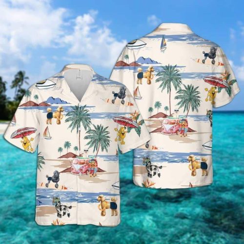 Poodle Summer Beach Hawaiian Shirt