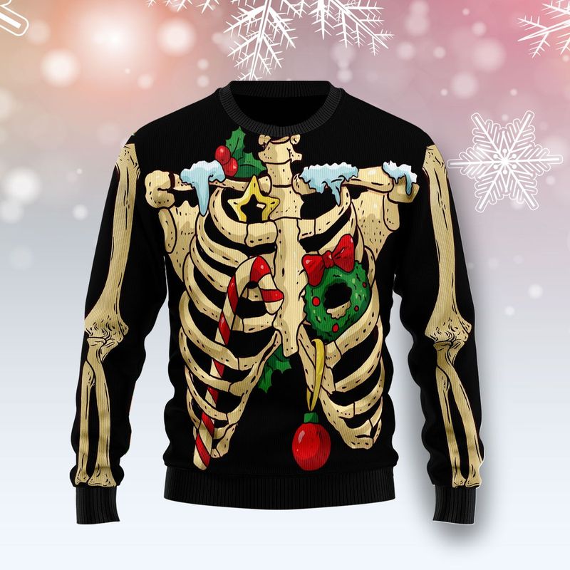 New 2021 Skeleton Christmas Ugly Christmas Sweater New 2021 Skeleton Christmas Ugly Christmas Sweater