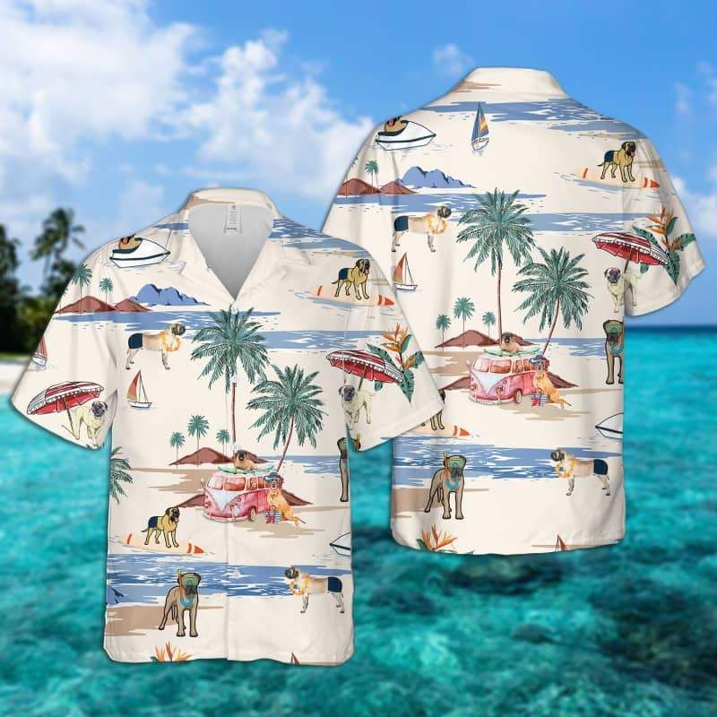 English Mastiff Summer Beach Hawaiian Shirt
