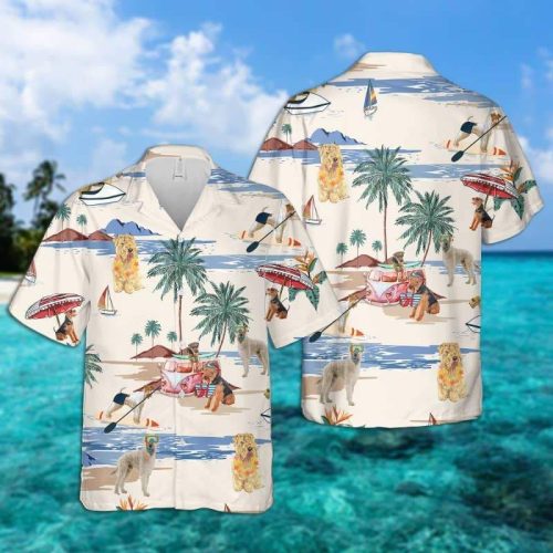 Soft Coated Wheaten Terrier Summer Beach Hawaiian Shirt