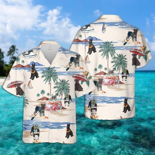 Schnauzer Summer Beach Hawaiian Shirt