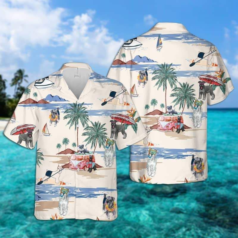 Miniature Schnauzer Summer Beach Hawaiian Shirt