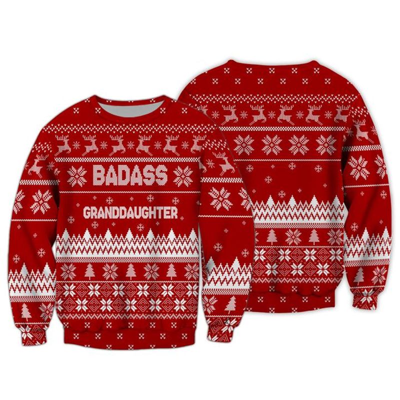 Badass Granddaughter Ugly Christmas Sweater