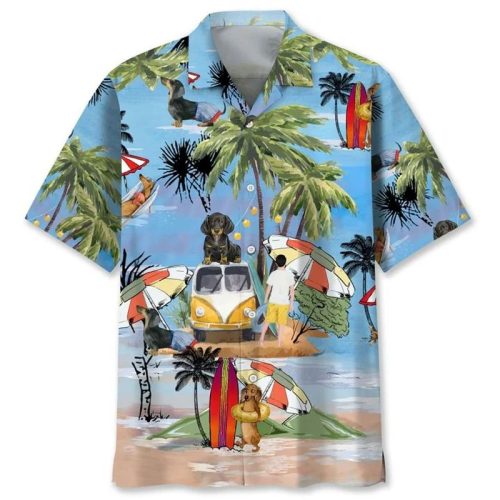 Dachshund Beach Vacation Hawaiian Shirt