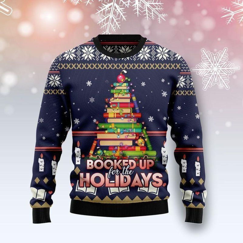 New 2021 Book Christmas Tree Ugly Christmas Sweater
